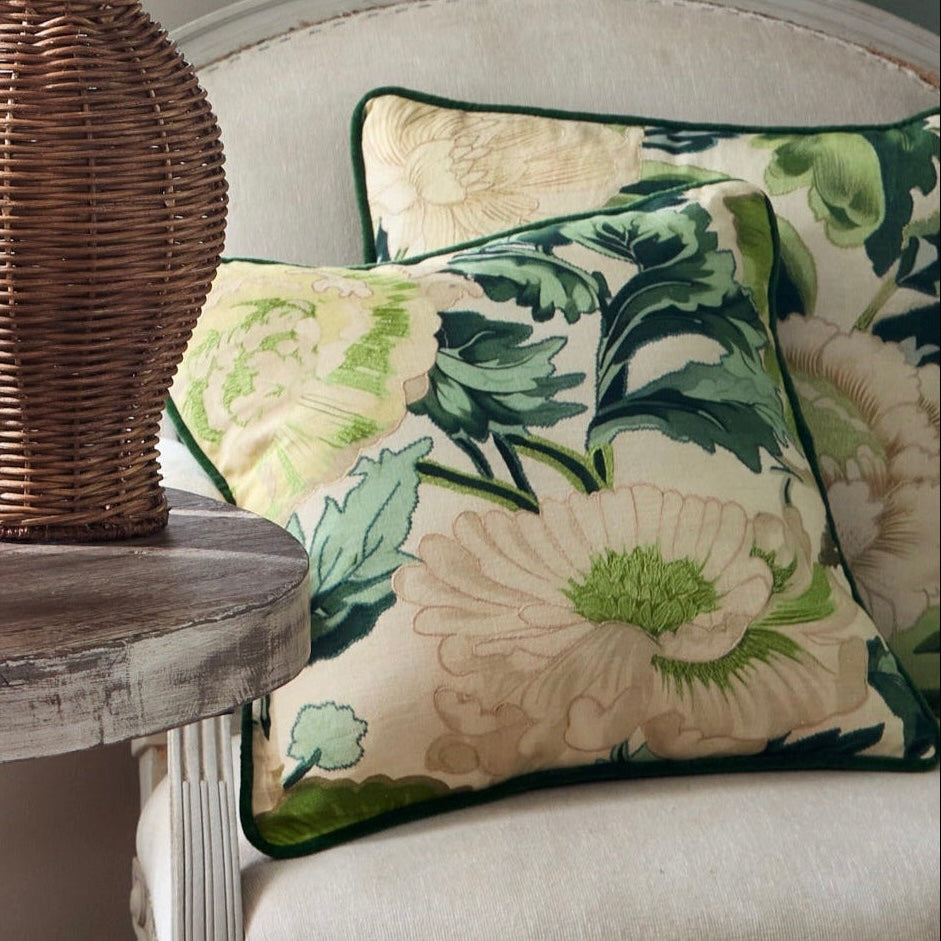 RAZ Imports Green Garden Flowers Decorative Spring Throw Pillows - 18"L X 18"H - Set of 2