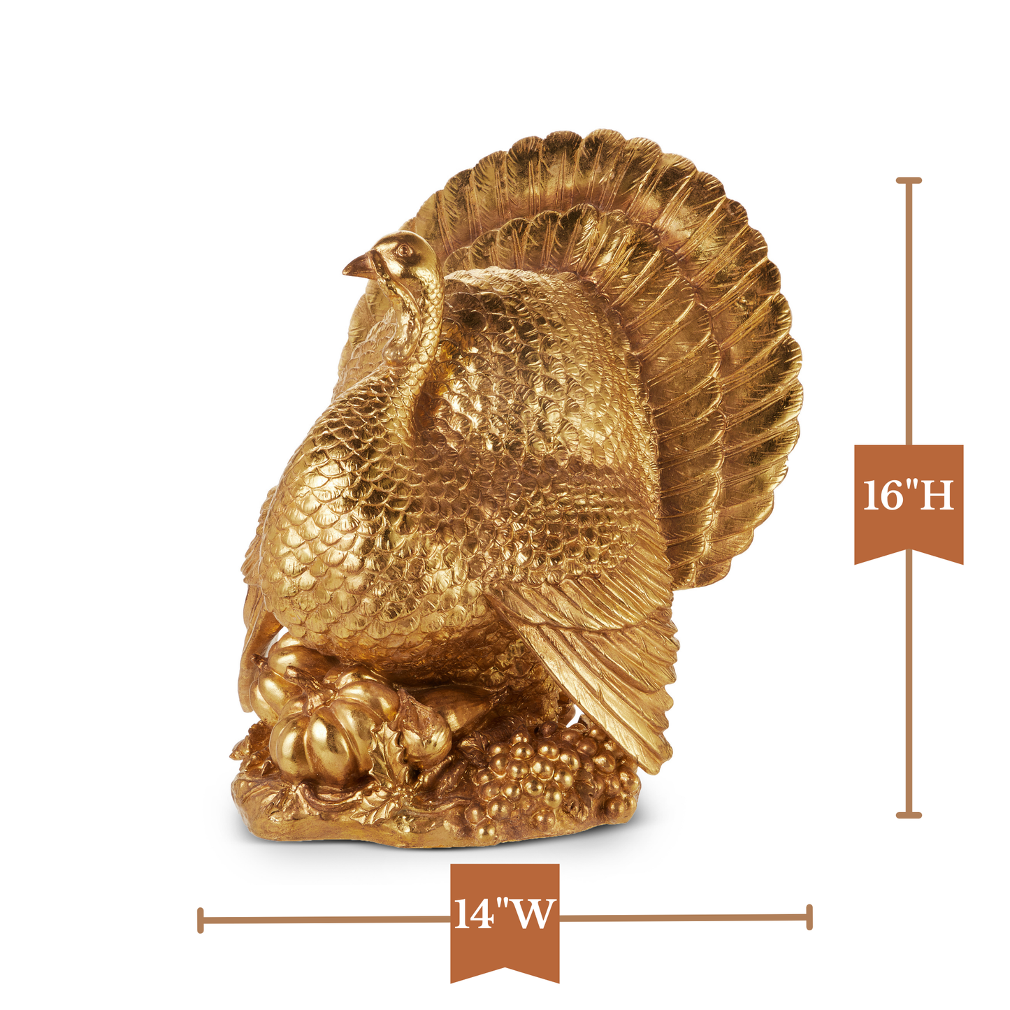 RAZ Imports 16" Golden Tabletop Turkey Thanksgiving Fall Decoration