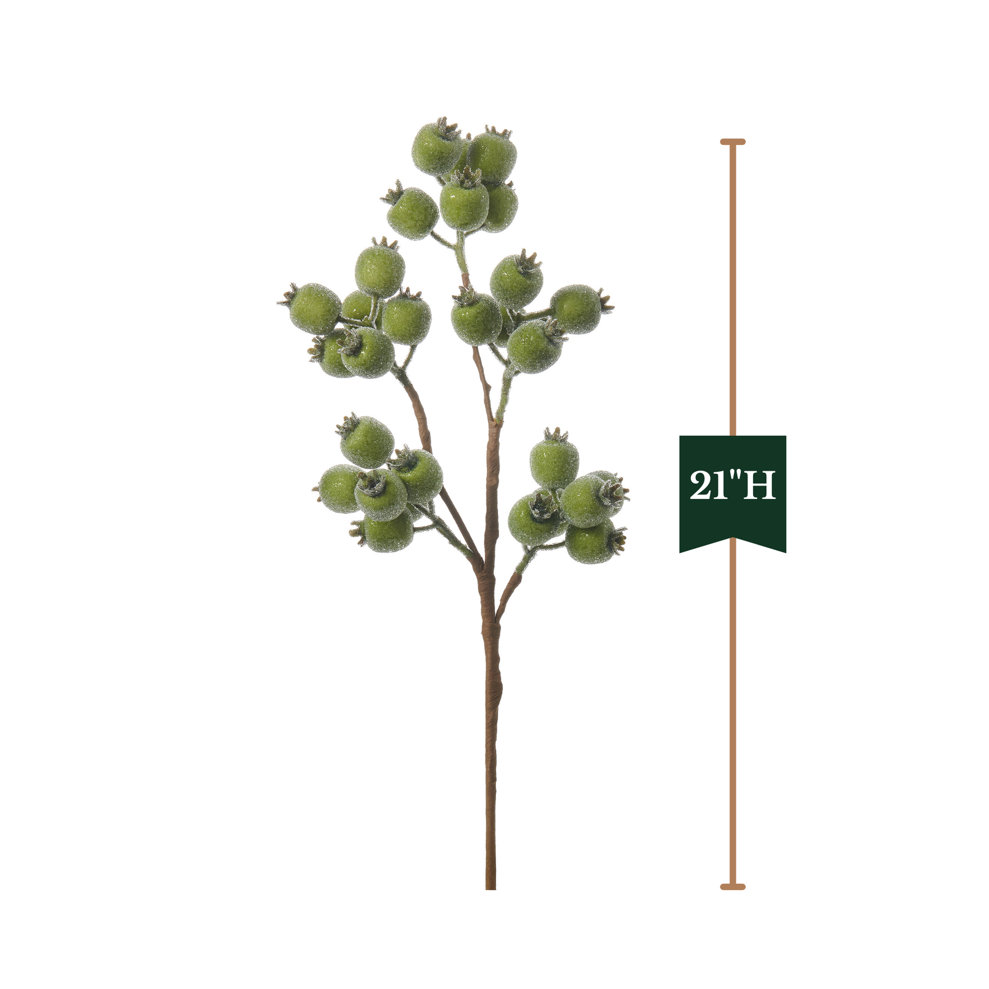 RAZ Imports 21" Iced Green Berry Pod Decorative Christmas Tree Spray - Set of 12