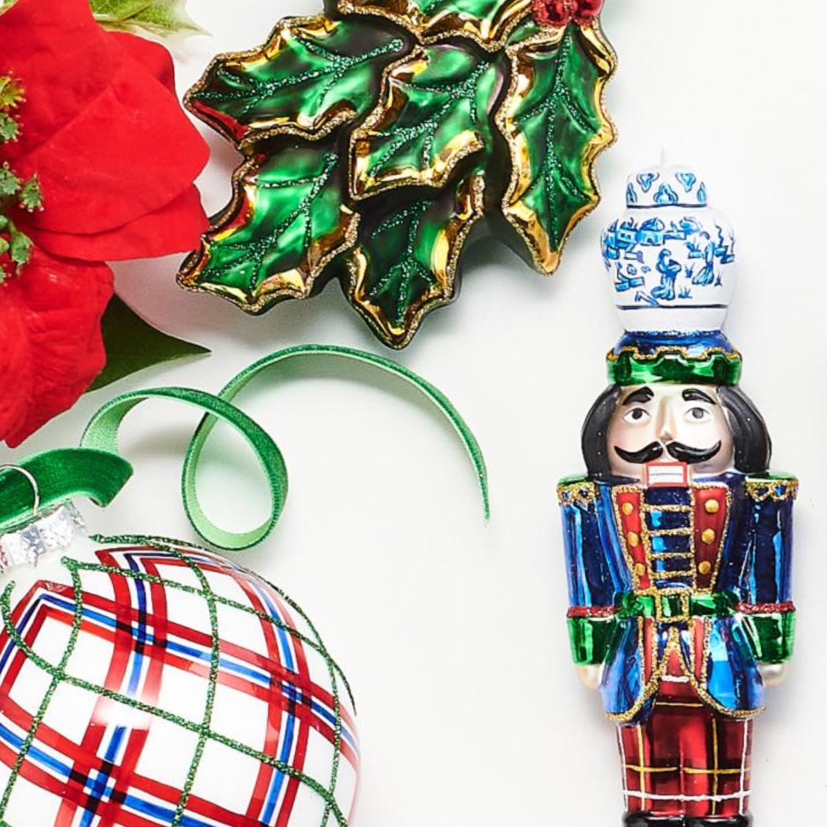 RAZ Imports 4.75" Holly with Berries Glass Christmas Ornament