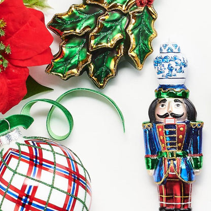 RAZ Imports 4.75" Holly with Berries Glass Christmas Ornament
