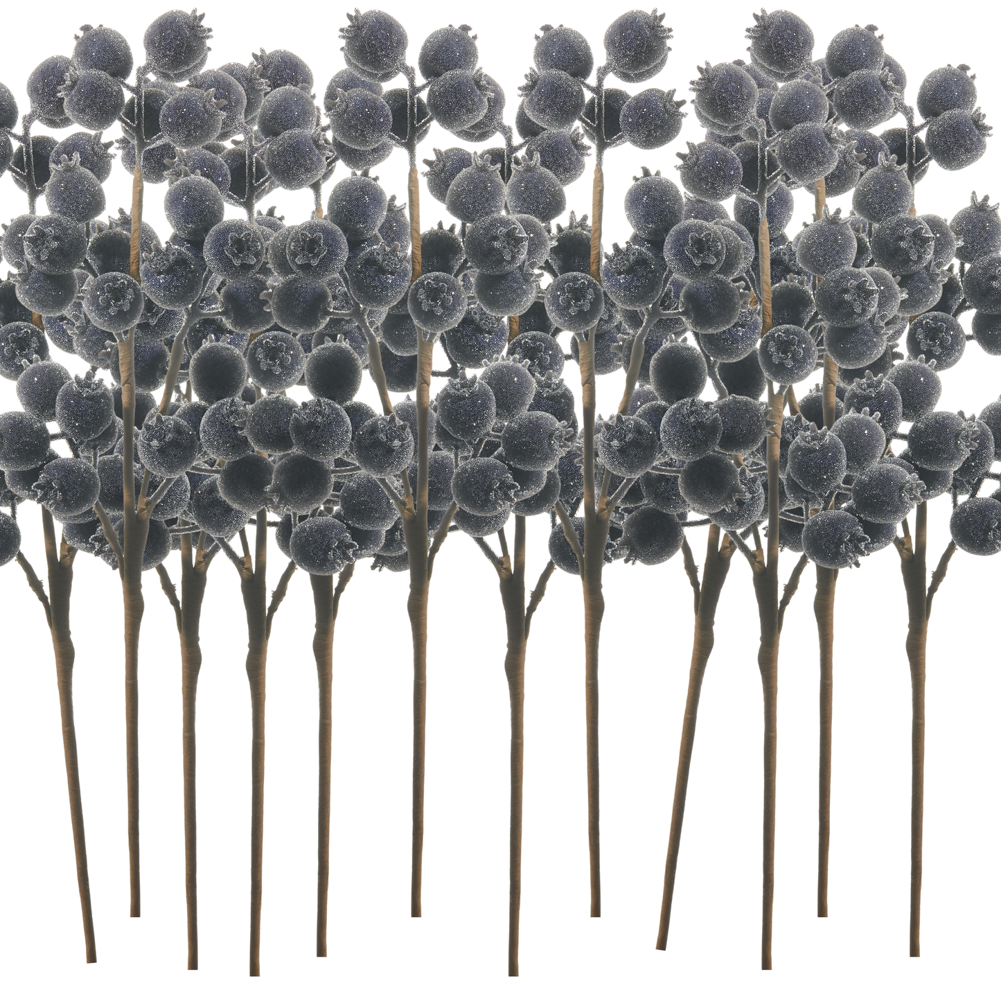 RAZ Imports 21" Iced Blue Berry Pod Decorative Christmas Tree Spray - Set of 12