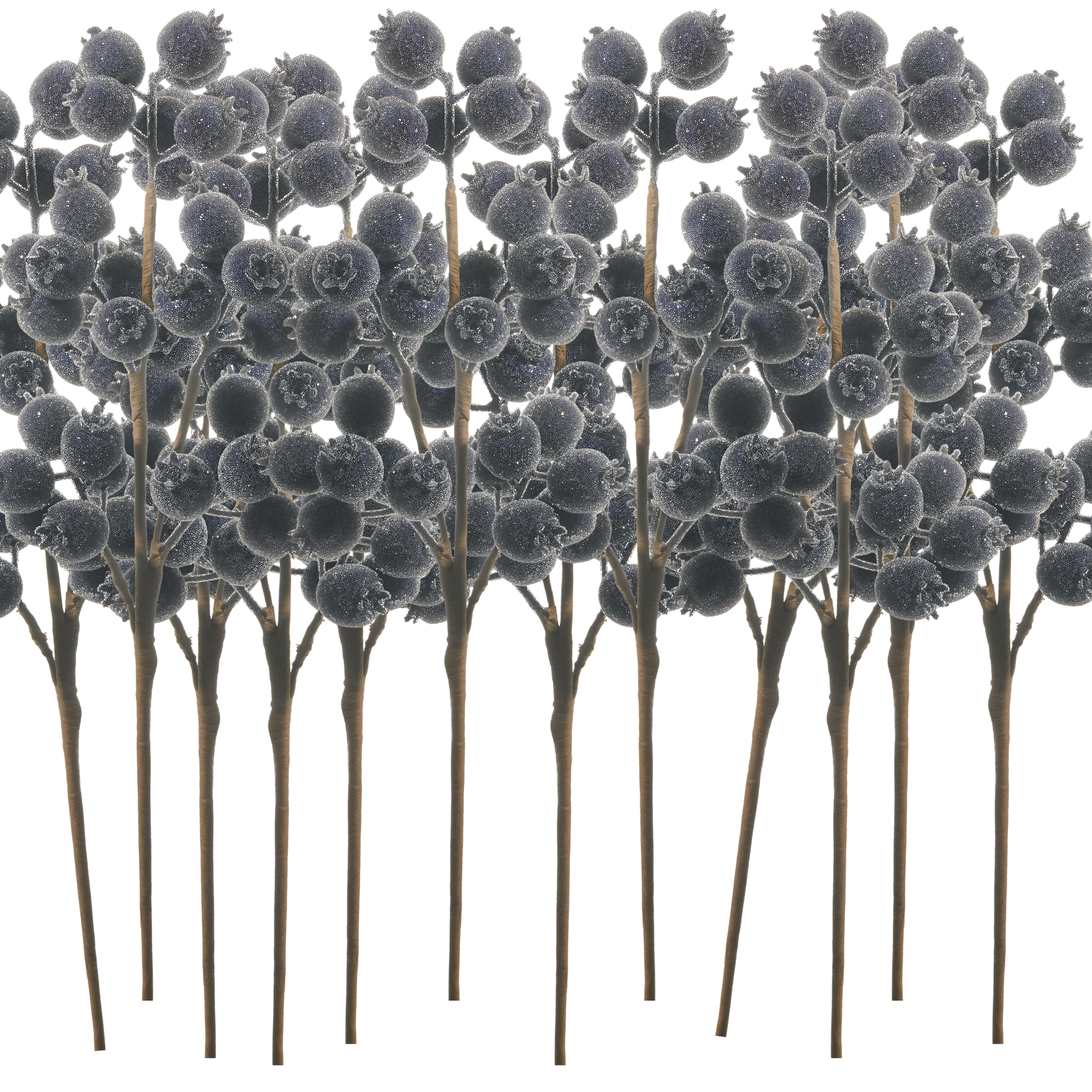 RAZ Imports 21" Iced Blue Berry Pod Decorative Christmas Tree Spray - Set of 12