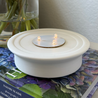 Starlight Porcelain Votive Light LED Lighted Base for Glowing Candle Holder Porcelain Domes