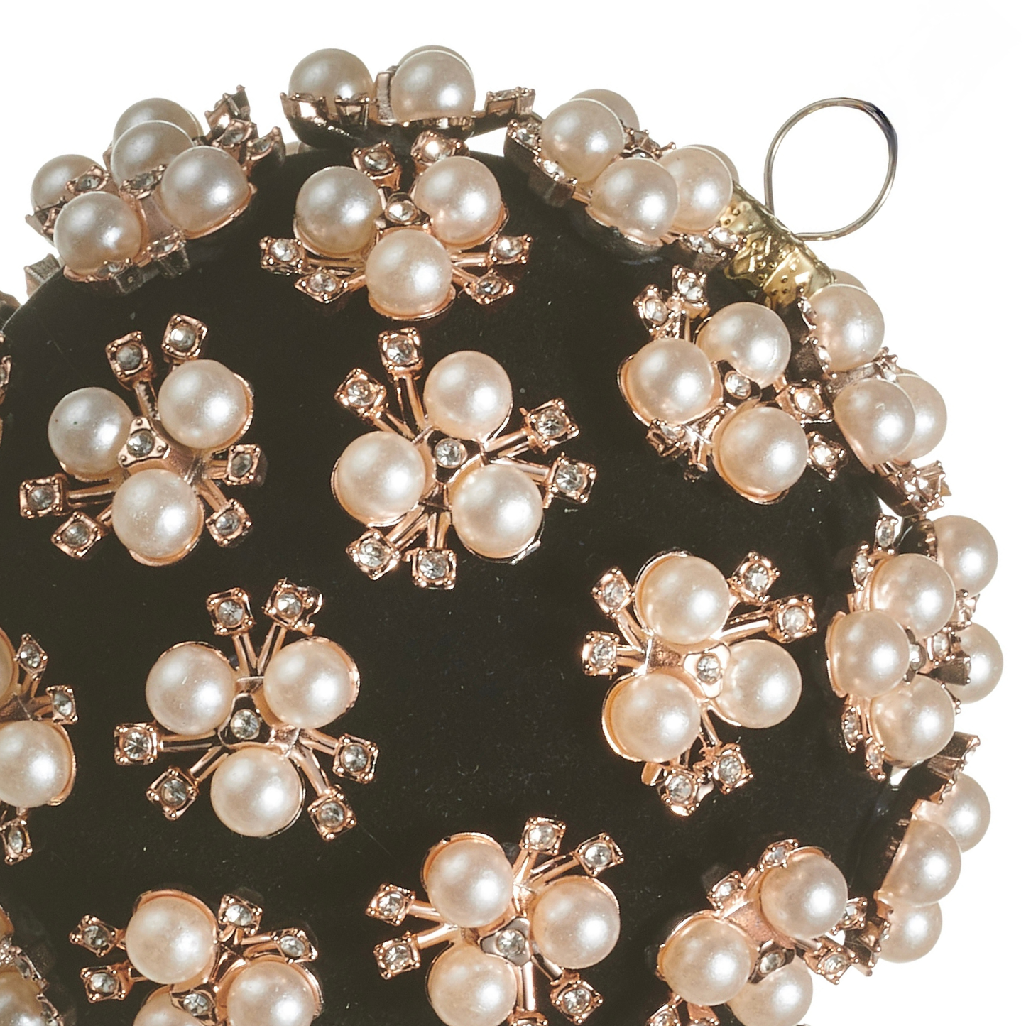 RAZ Imports 4" Black Pearl Jewel Clustered Ball Christmas Ornaments - Set of 8