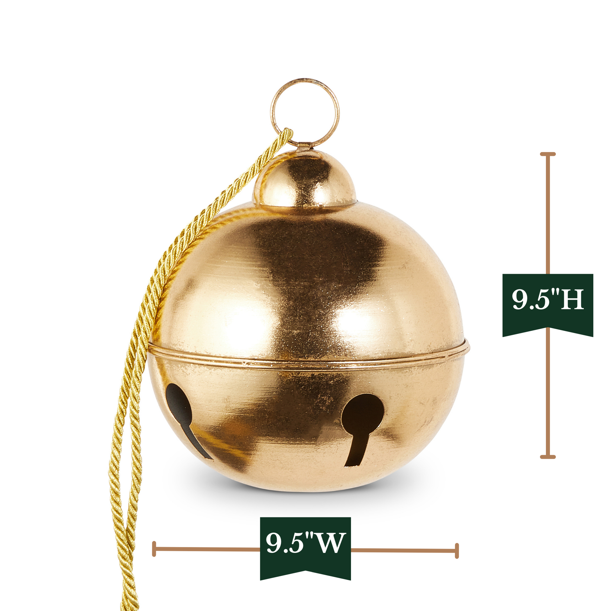 RAZ Imports 9.5" Metal Over-Sized Jingle Bell Christmas Decoration Ornament