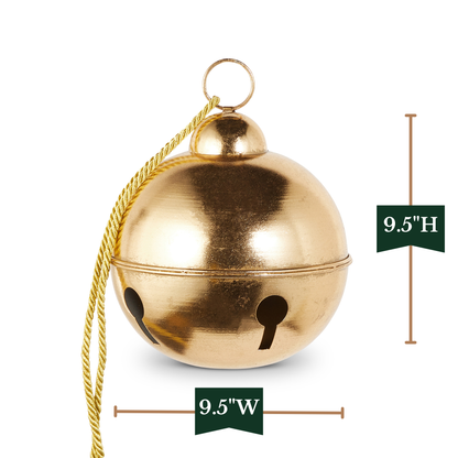 RAZ Imports 9.5" Metal Over-Sized Jingle Bell Christmas Decoration Ornament