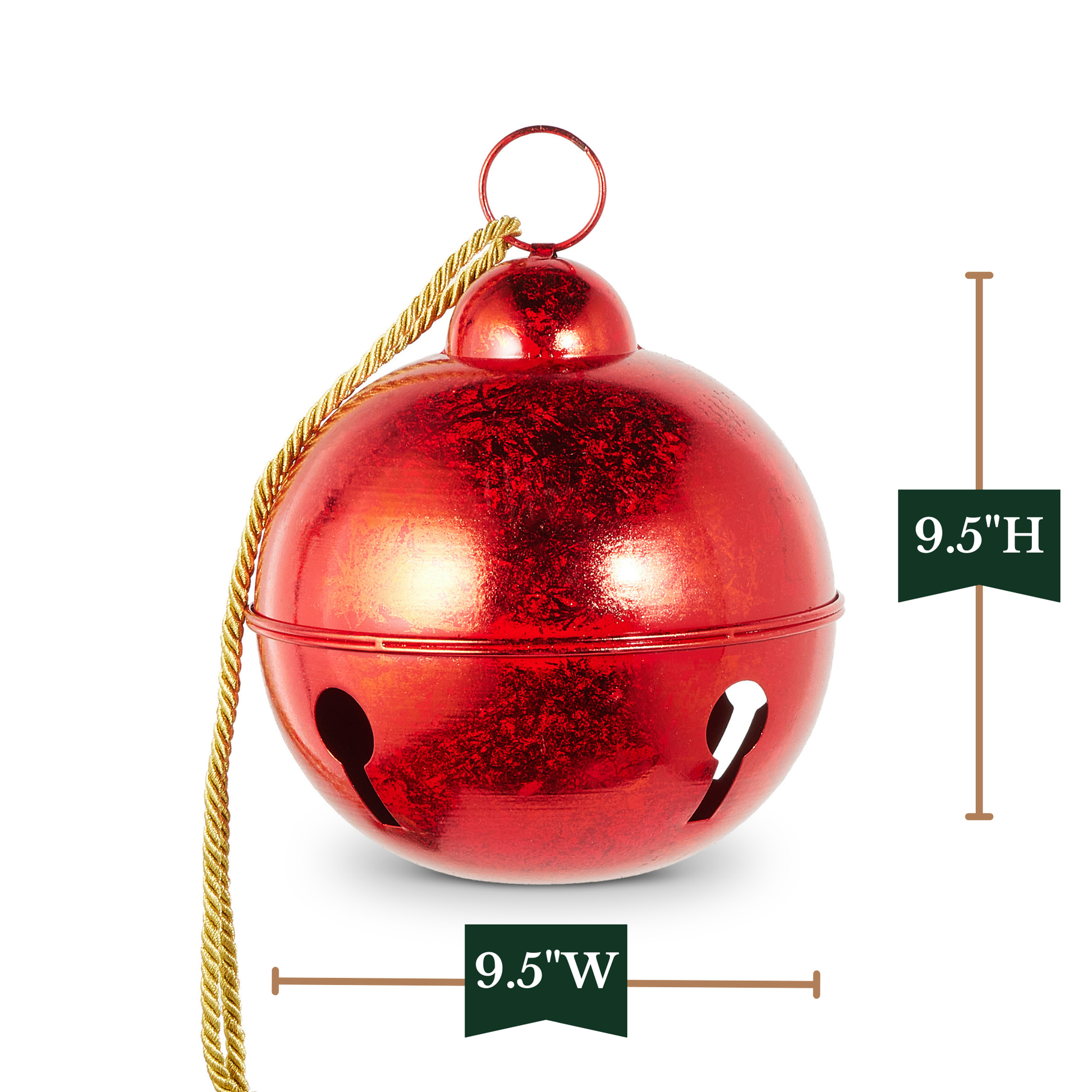 RAZ Imports 9.5" Metal Over-Sized Jingle Bell Christmas Decoration Ornament