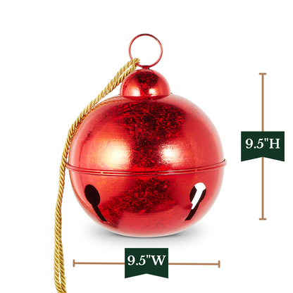 RAZ Imports 9.5" Metal Over-Sized Jingle Bell Christmas Decoration Ornament