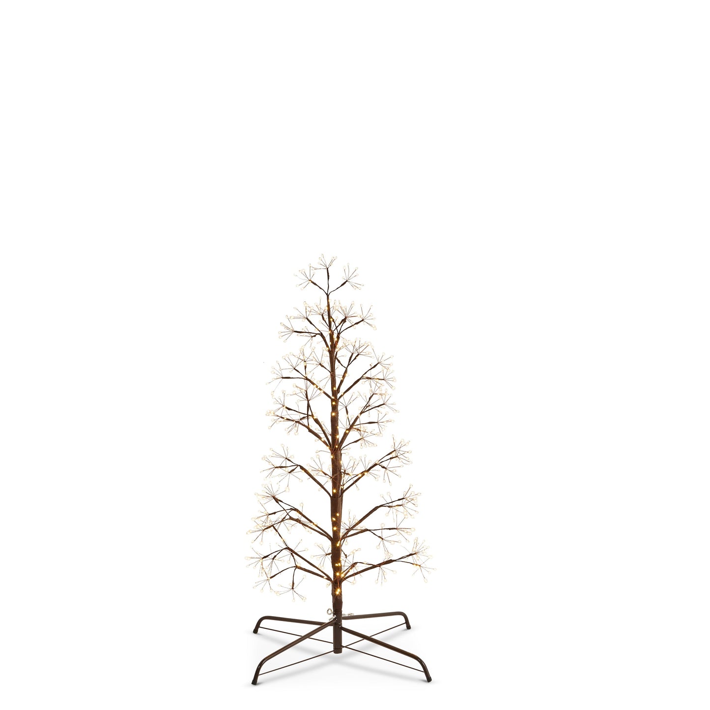 Starburst Pre-Lit Brown Artificial Christmas Tree with Warm White Twinkling LED Lights by RAZ Imports