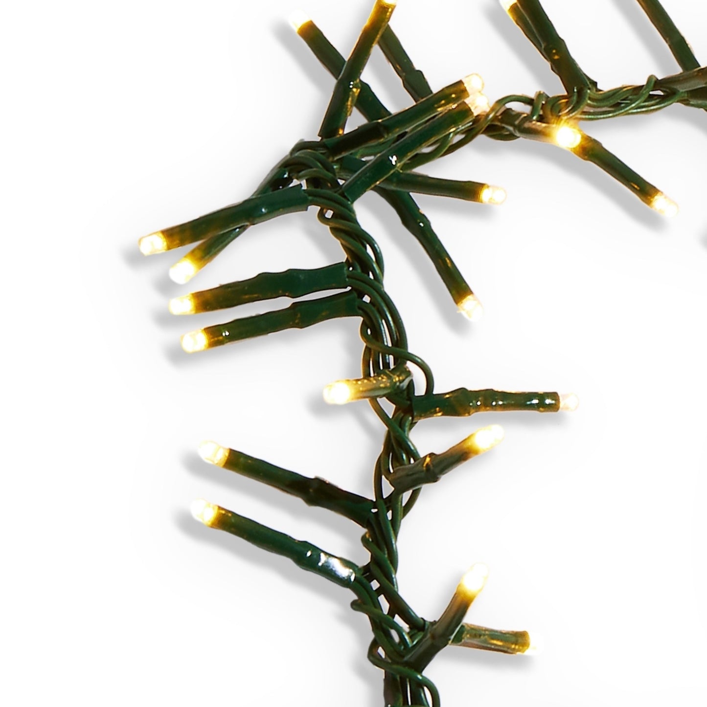 RAZ Imports Connectable Warm White Cluster Garland Christmas Lights with Green Wire and Remote