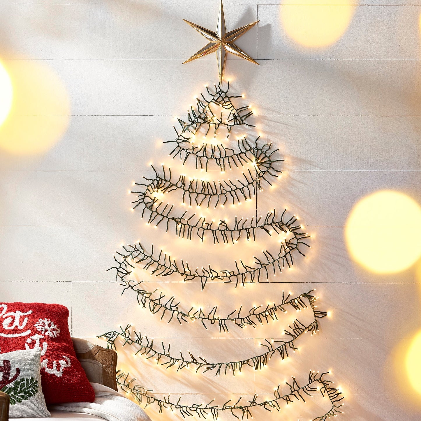 RAZ Imports Connectable Warm White Cluster Garland Christmas Lights with Green Wire and Remote