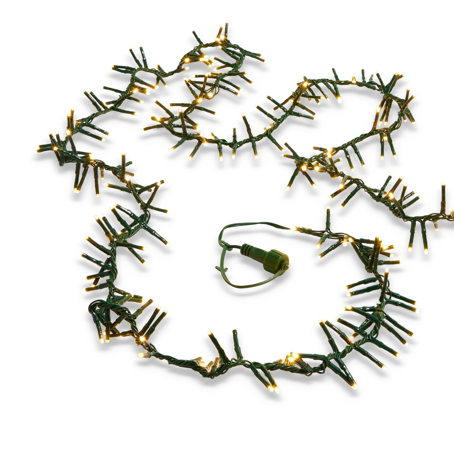 RAZ Imports Connectable Warm White Cluster Garland Christmas Lights with Green Wire and Remote