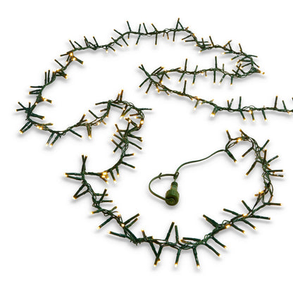 RAZ Imports Connectable Warm White Cluster Garland Christmas Lights with Green Wire and Remote