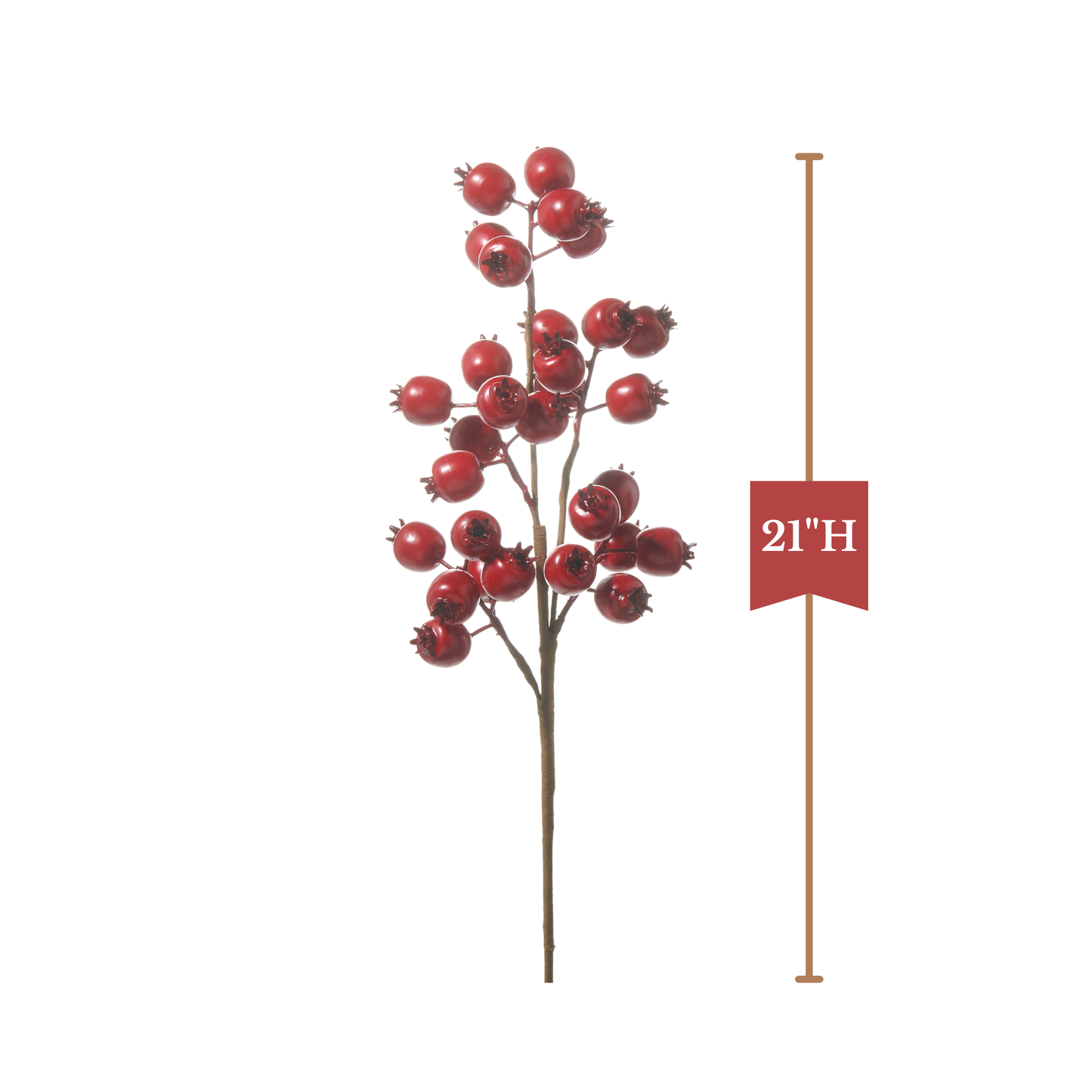 RAZ Imports 21" Matte Red Berry Pod Decorative Christmas Tree Spray - Set of 12