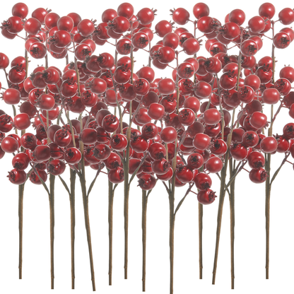 RAZ Imports 21" Matte Red Berry Pod Decorative Christmas Tree Spray - Set of 12