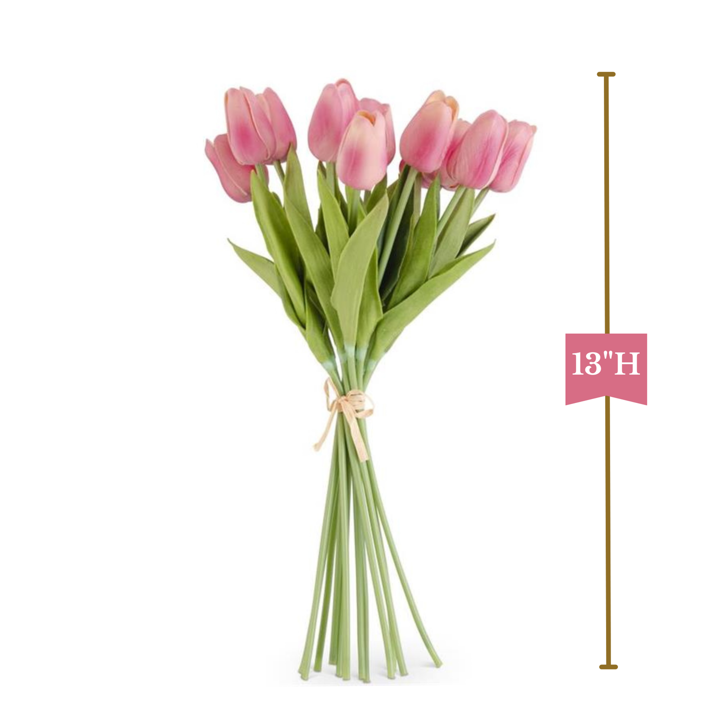K&K Interiors 13" Real Touch Tulips Spring Flowers for Easter - 12 Stem Bundles
