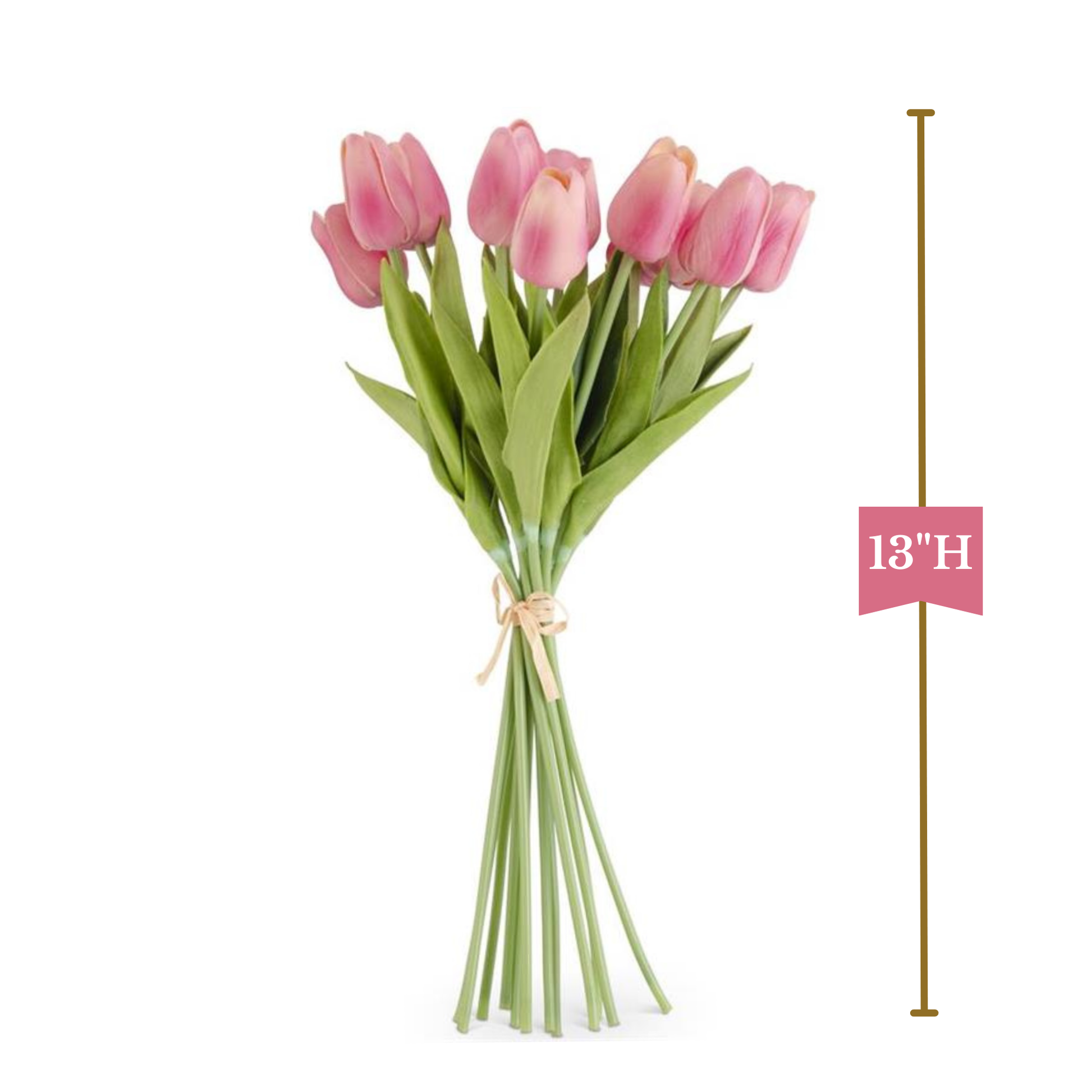 K&K Interiors 13" Real Touch Tulips Spring Flowers for Easter - 12 Stem Bundles