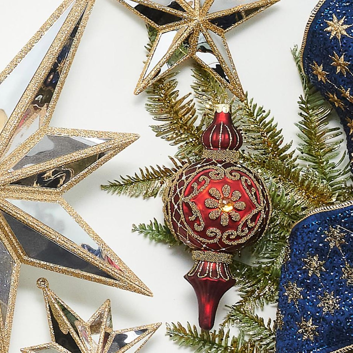 RAZ Imports 5.5" Gold Mirrored Star Christmas Ornament - Set of 3