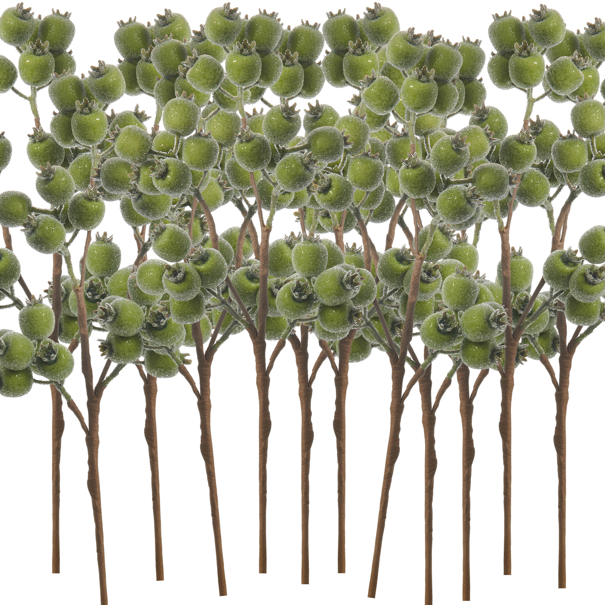 RAZ Imports 21" Iced Green Berry Pod Decorative Christmas Tree Spray - Set of 12