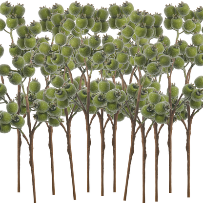 RAZ Imports 21" Iced Green Berry Pod Decorative Christmas Tree Spray - Set of 12