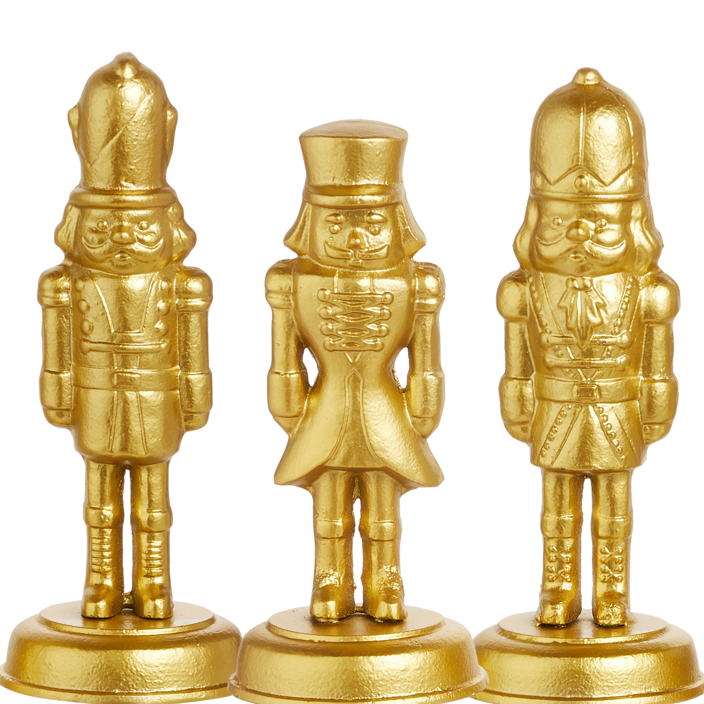 RAZ Imports 12.5" Nutcracker Gold Iron Christmas Stocking Holders - Set of 3