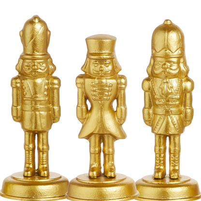 RAZ Imports 12.5" Nutcracker Gold Iron Christmas Stocking Holders - Set of 3