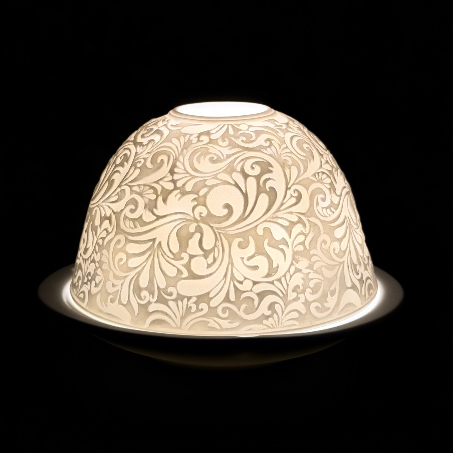 Starlight Porcelain Votive Light Paisley Glowing Candle Holder Spring Decoration for Mother's Day