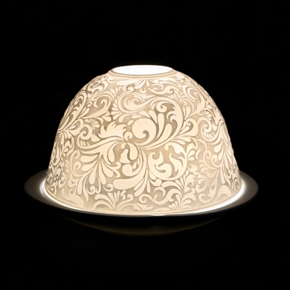Starlight Porcelain Votive Light Paisley Glowing Candle Holder Spring Decoration for Mother's Day