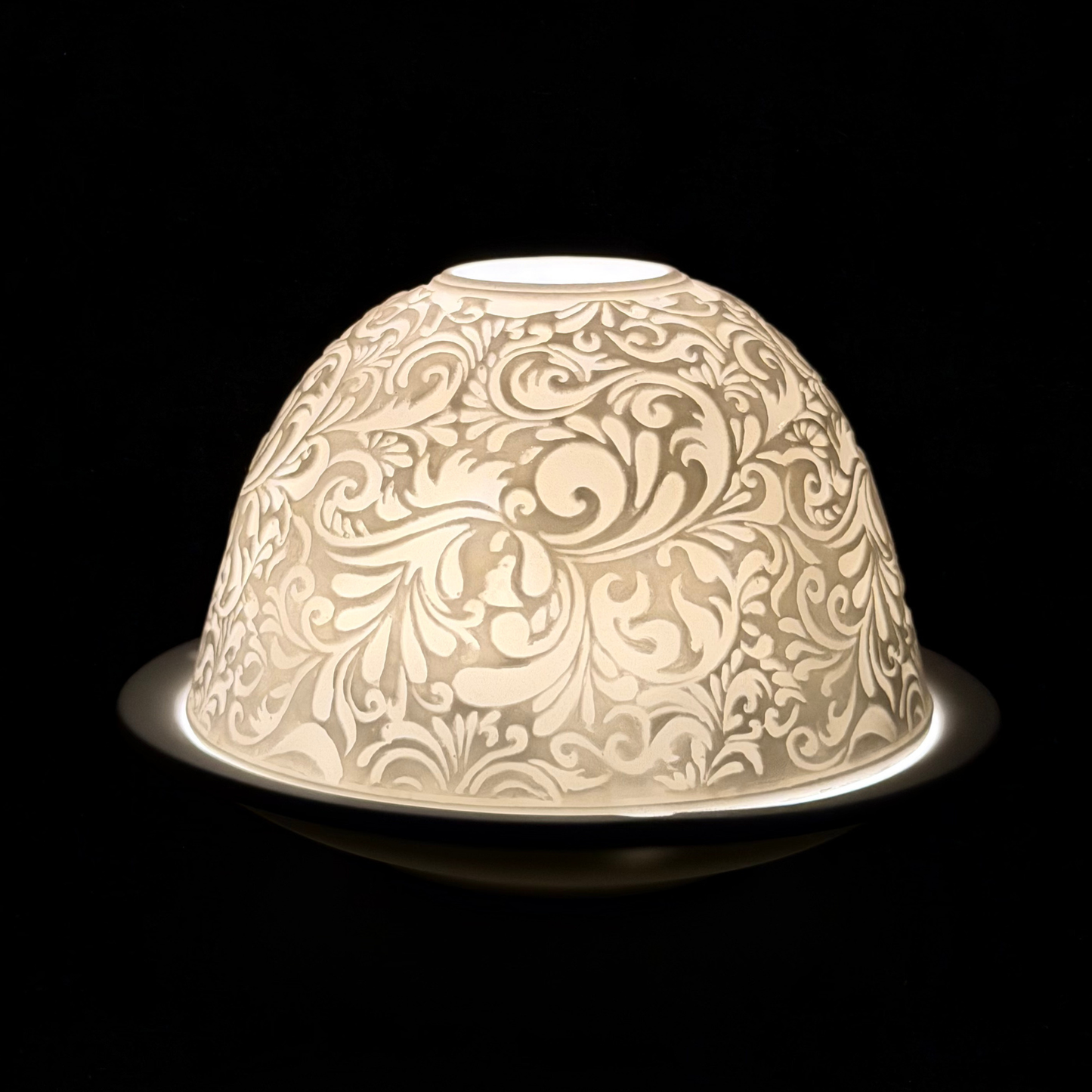 Starlight Porcelain Votive Light Paisley Glowing Candle Holder Spring Decoration for Mother's Day