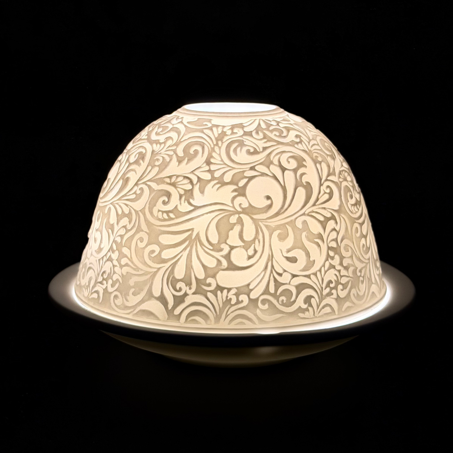Starlight Porcelain Votive Light Paisley Glowing Candle Holder Spring Decoration for Mother's Day