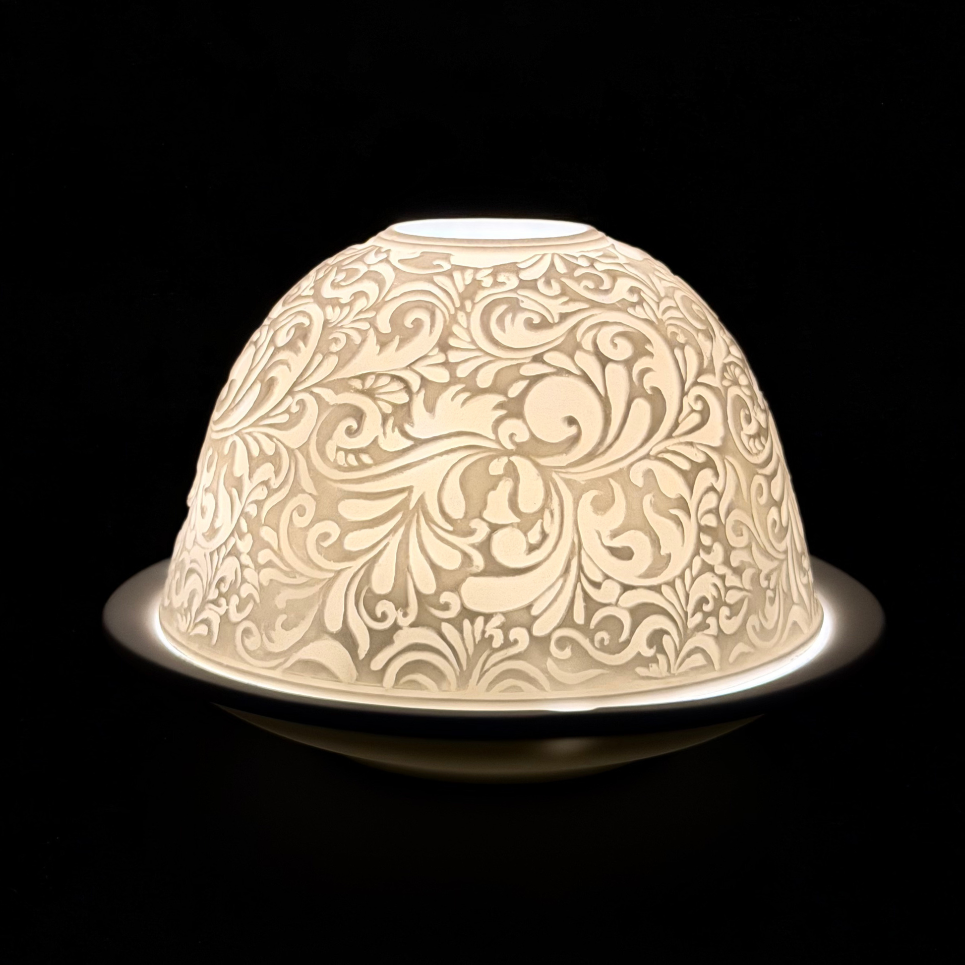 Starlight Porcelain Votive Light Paisley Glowing Candle Holder Spring Decoration for Mother's Day