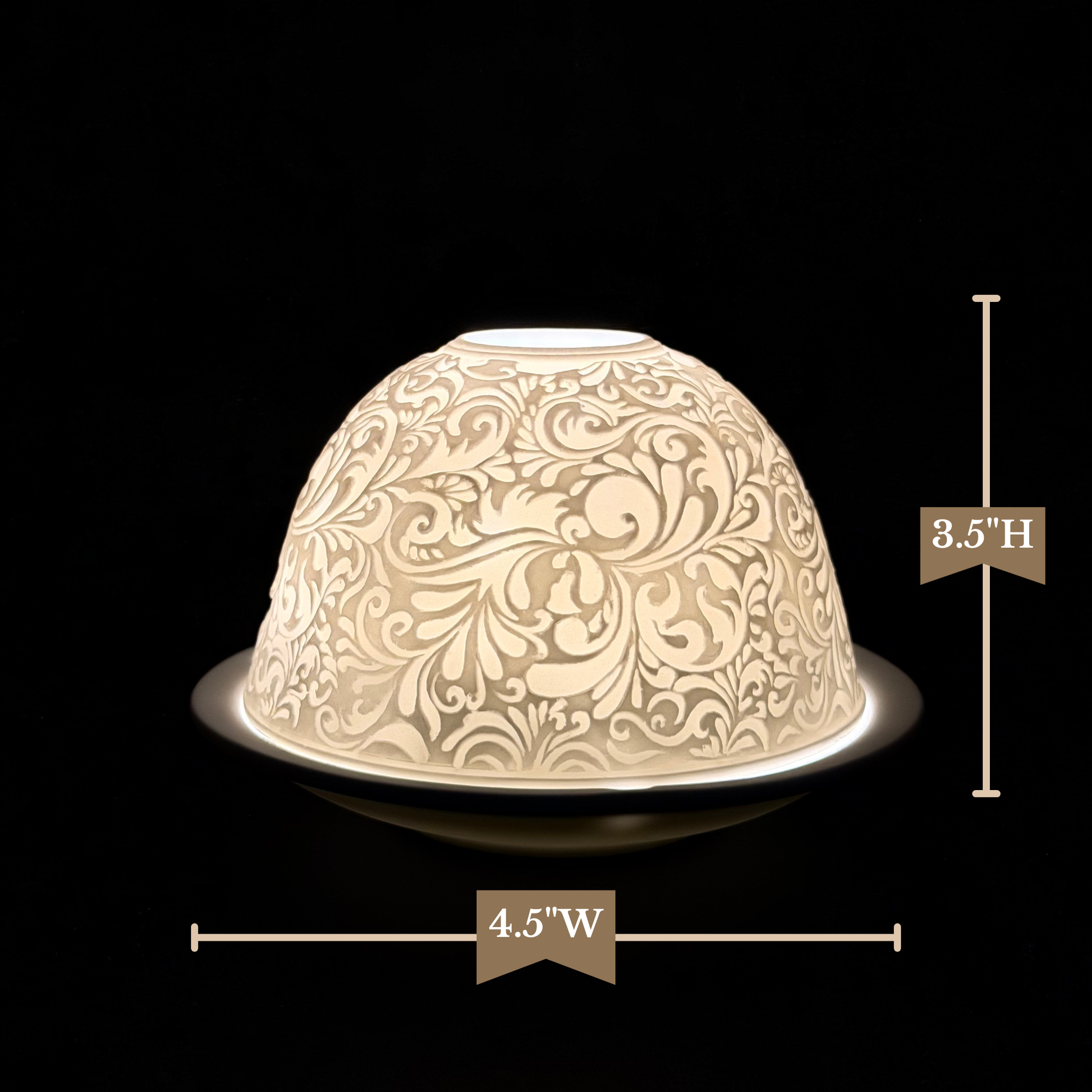 Starlight Porcelain Votive Light Paisley Glowing Candle Holder Spring Decoration for Mother's Day