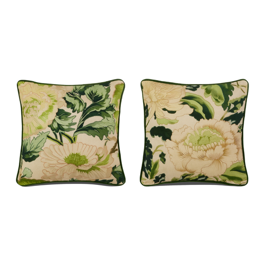 RAZ Imports Green Garden Flowers Decorative Spring Throw Pillows - 18"L X 18"H - Set of 2