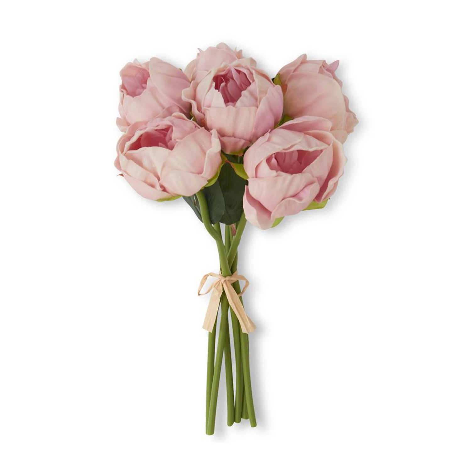 K&K Interiors 12" Real Touch Peony Blooming Spring Flowers - 6 Stem Bundles