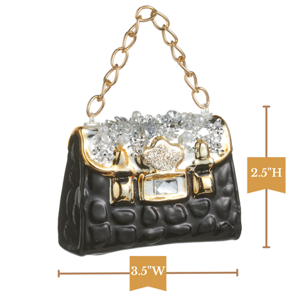 RAZ Imports 3.5" Jeweled Purse with Gold Hardware Glass Christmas Ornament