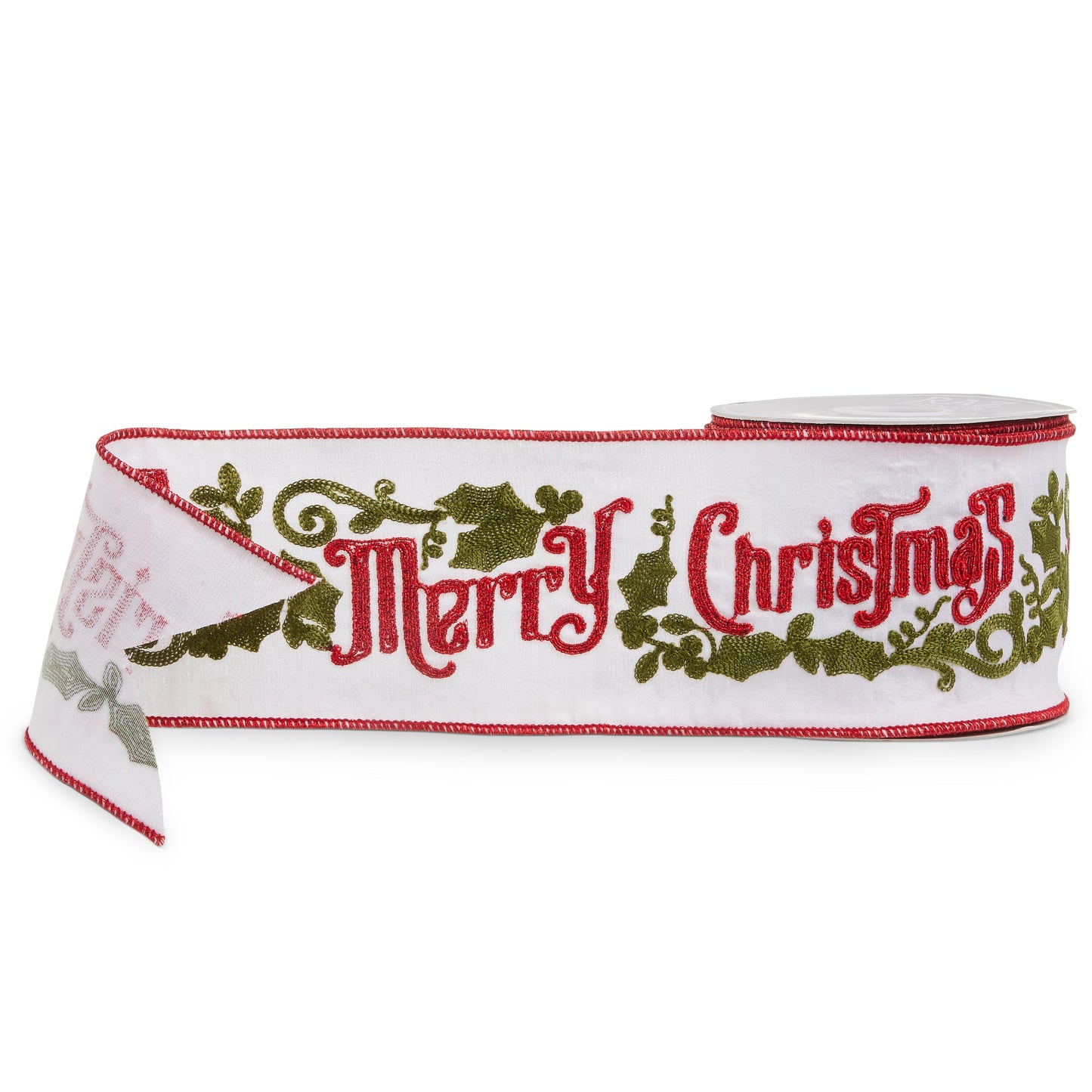 RAZ Imports Merry Christmas Wired Christmas Ribbon, 4" X 10 Yards - 1 Roll