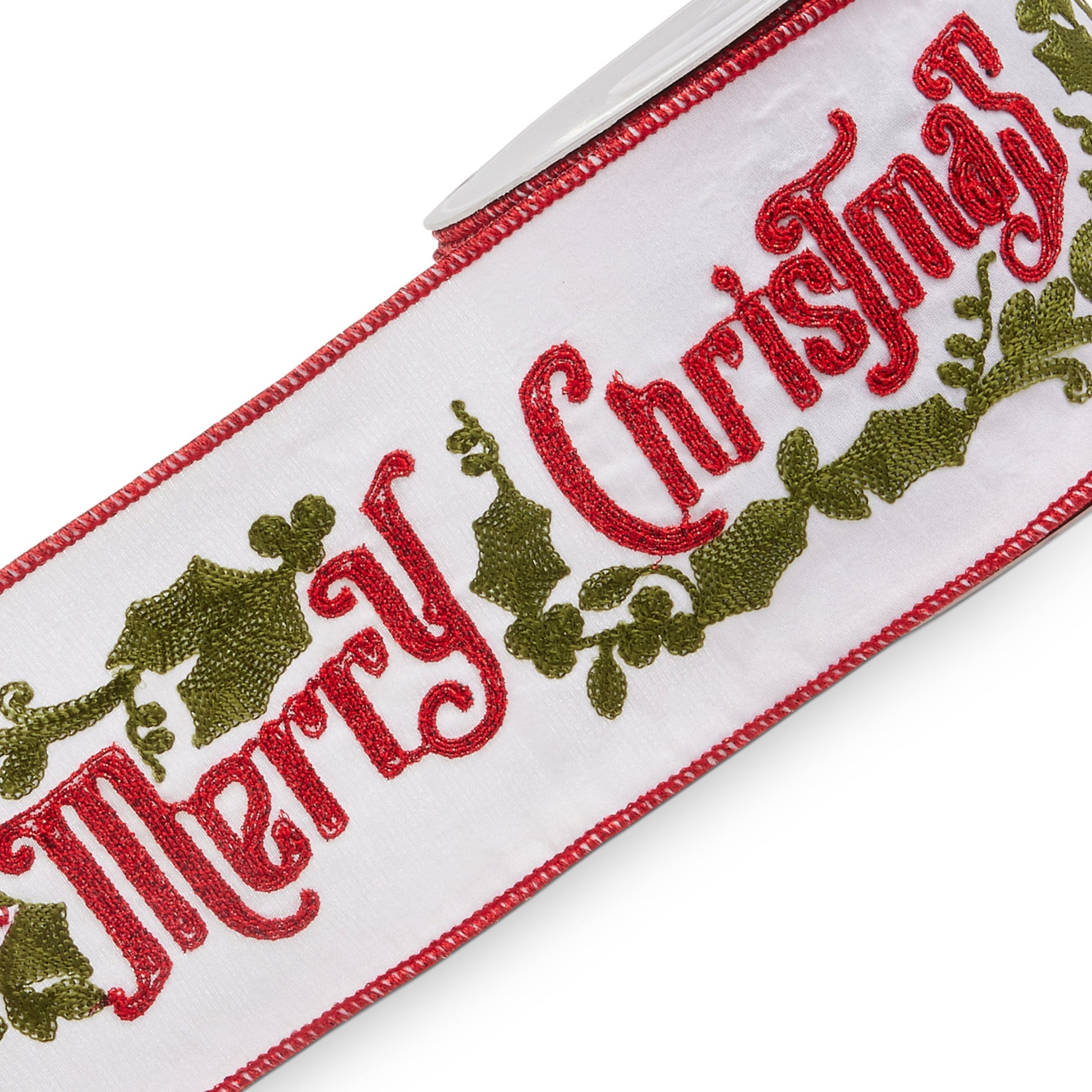 RAZ Imports Merry Christmas Wired Christmas Ribbon, 4" X 10 Yards - 1 Roll