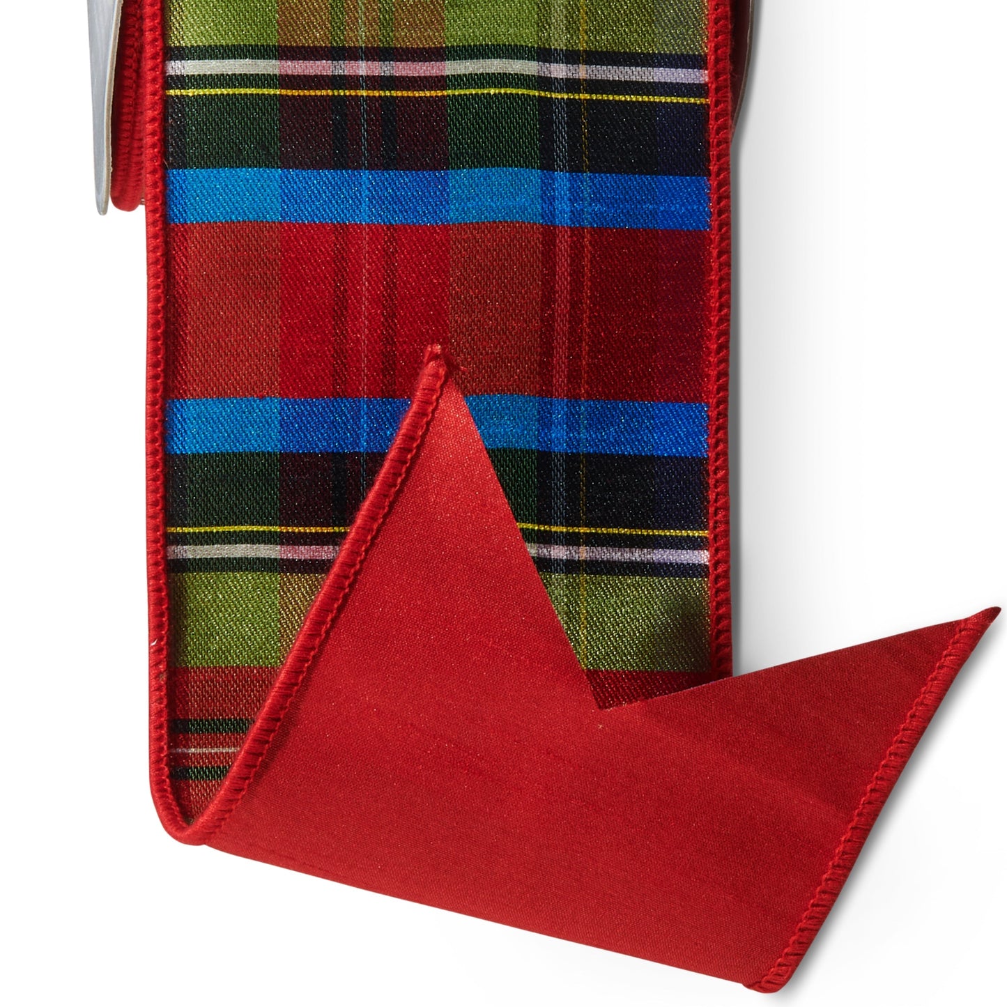 RAZ Imports Traditional Tartan Plaid Christmas Ribbon, Wired, 4" X 10 Yards - 1 Roll