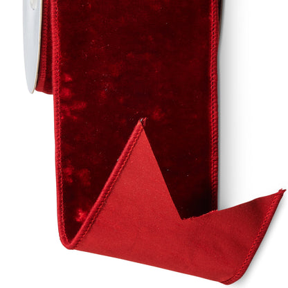 RAZ Imports Velvet Wired Christmas Ribbon, 4" X 10 Yards - 1 Roll