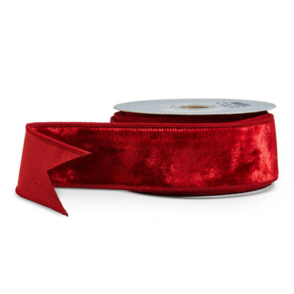 RAZ Imports Velvet Wired Christmas Ribbon, 2.5" X 10 Yards - 1 Roll