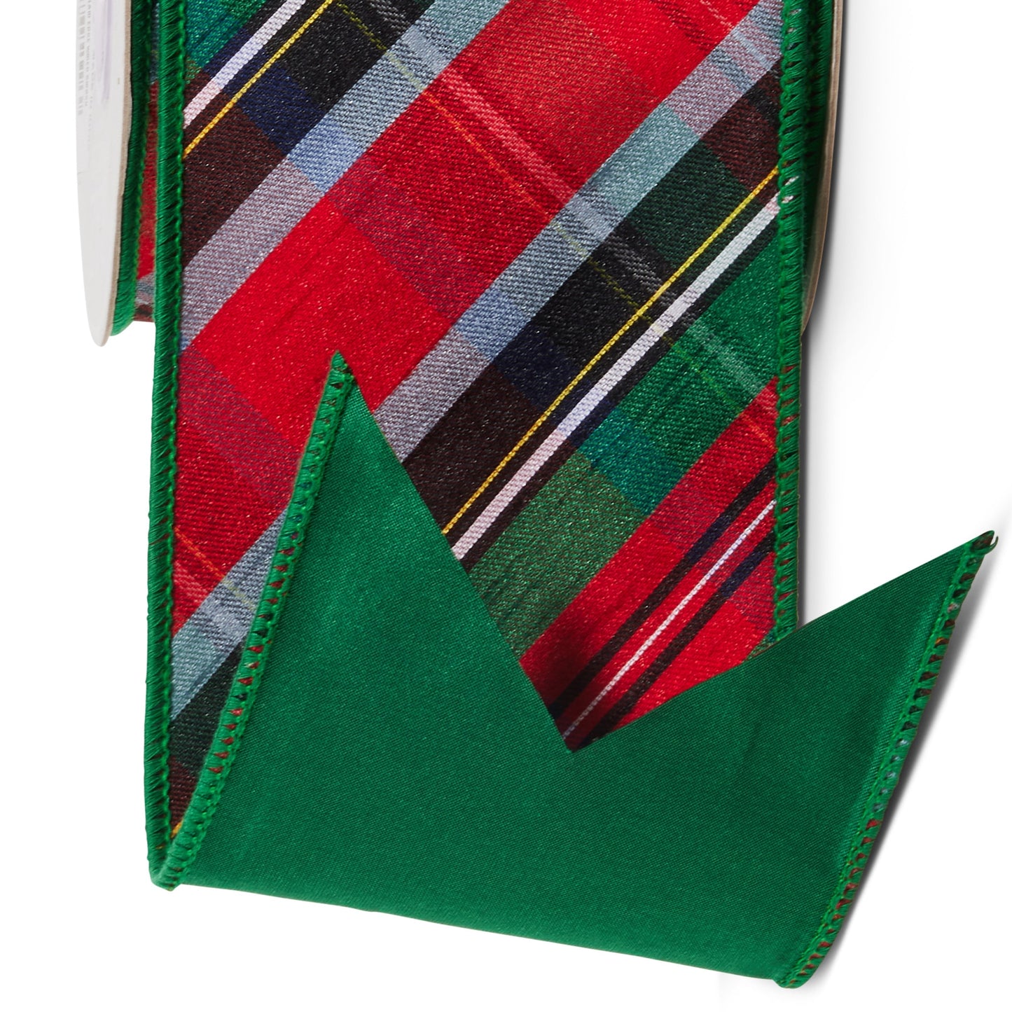 RAZ Imports Green Tartan Plaid Wired Christmas Ribbon, 4" X 10 Yards - 1 Roll