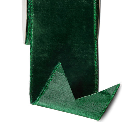 RAZ Imports Velvet Wired Christmas Ribbon, 4" X 10 Yards - 1 Roll