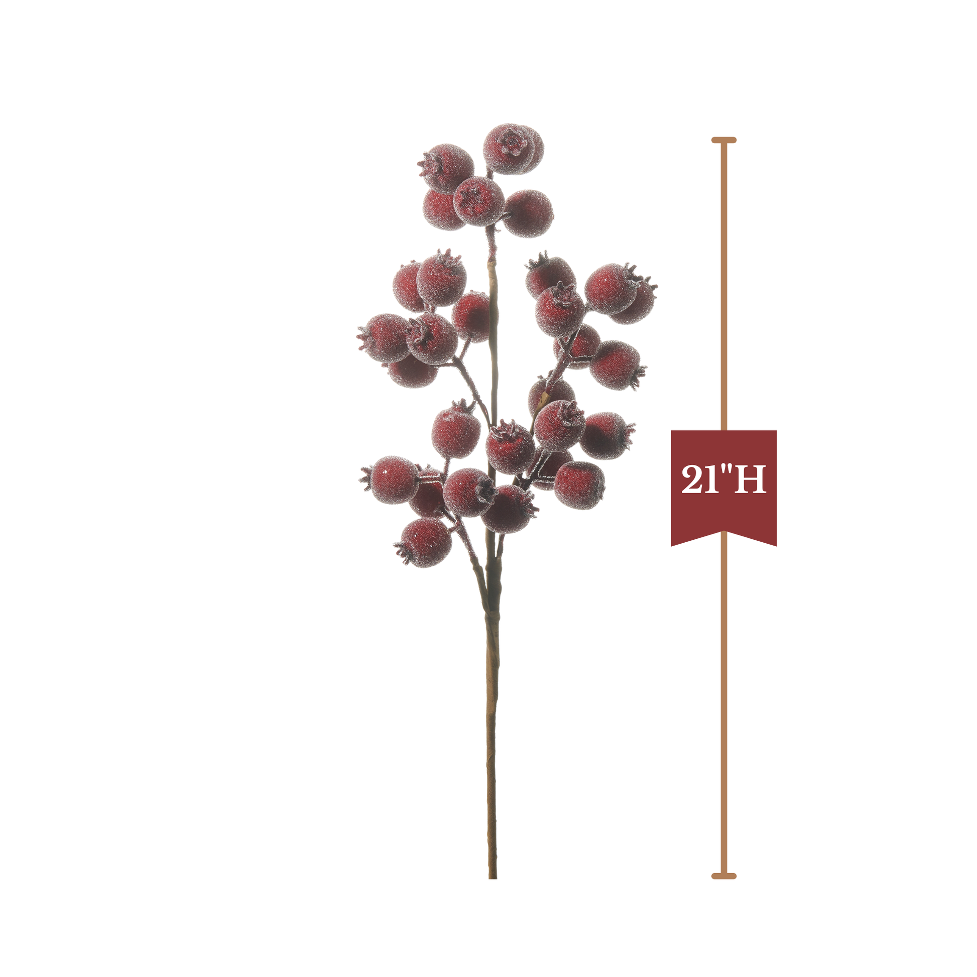 RAZ Imports 21" Iced Burgundy Red Berry Pod Decorative Christmas Tree Spray - Set of 12
