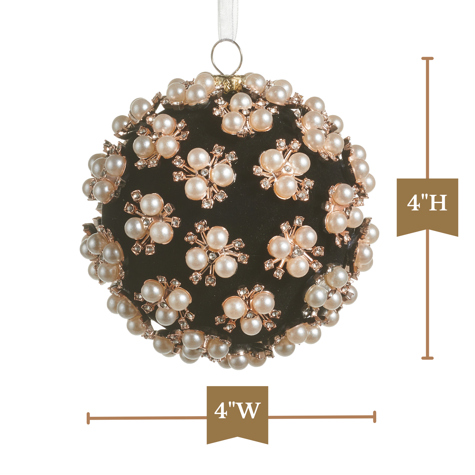 RAZ Imports 4" Black Pearl Jewel Clustered Ball Christmas Ornaments - Set of 8
