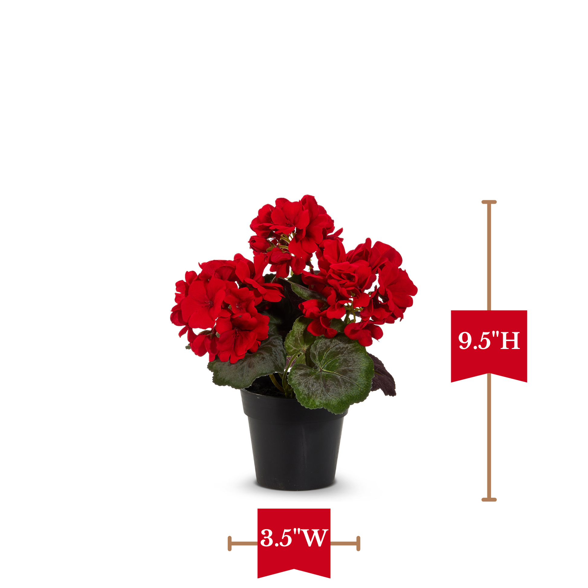RAZ Imports Red Geranium Potted Flowers