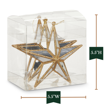 RAZ Imports 5.5" Gold Mirrored Star Christmas Ornament - Set of 3