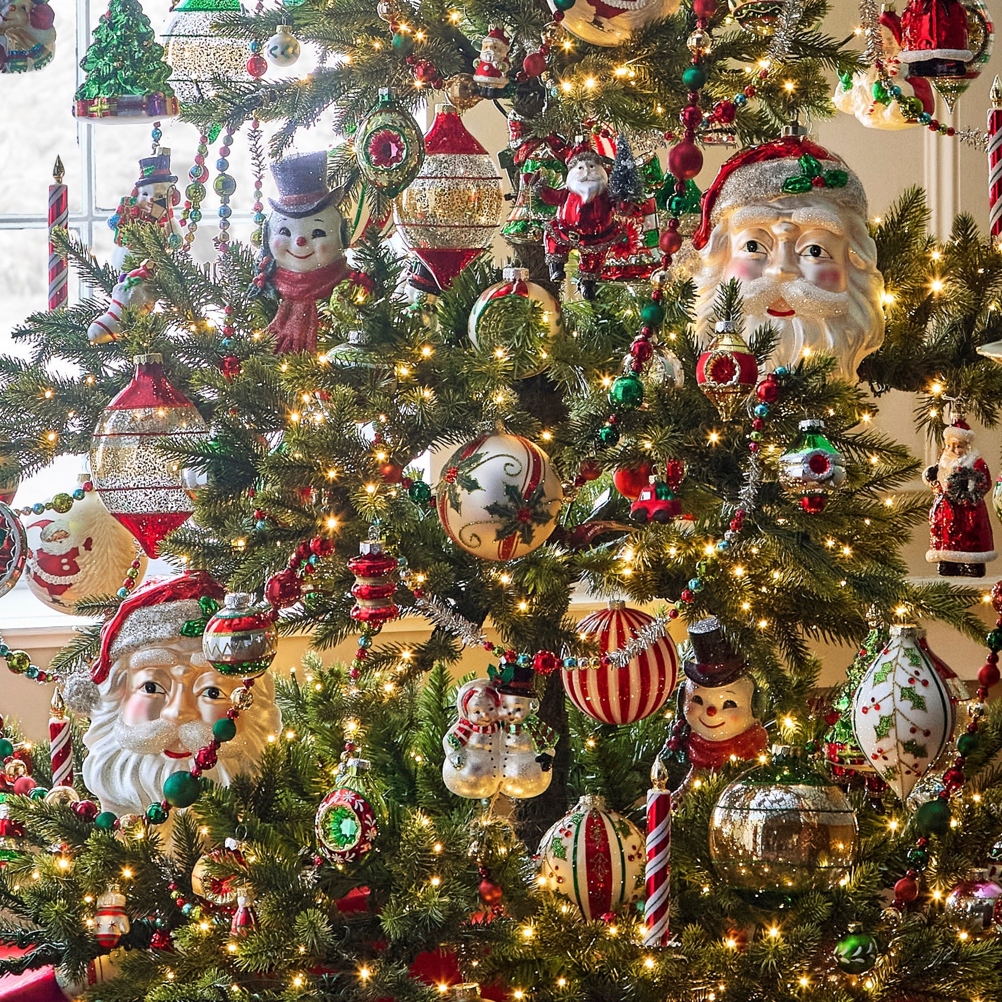 RAZ Imports 4" Holly Peppermint Swirl Ball and Finial Glass Christmas Ornaments - Set of 2