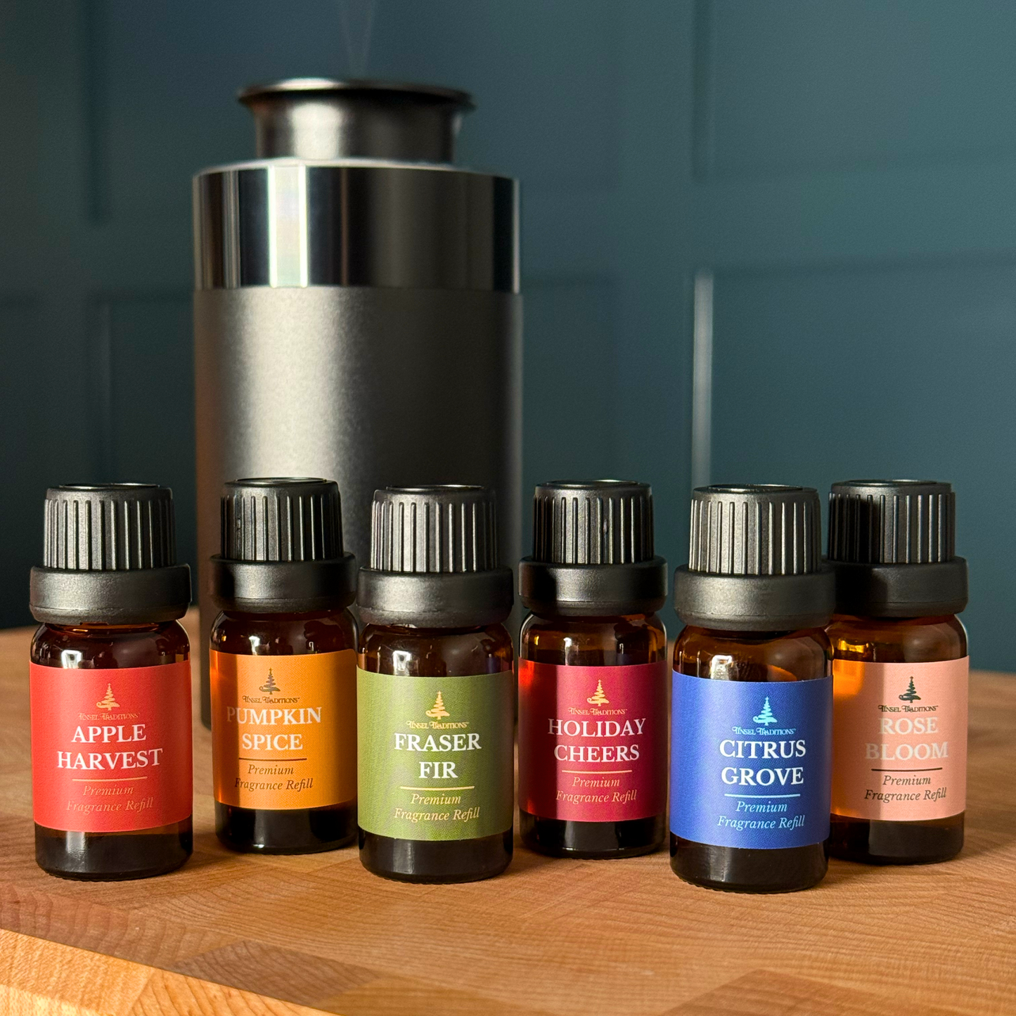 Traditions of Scent Rose Bloom Premium Fragrance Diffuser Oil Refills by Tinsel Traditions - Set of 3