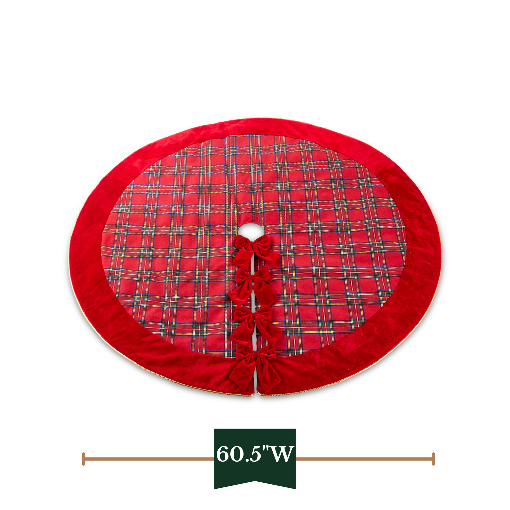 RAZ Imports 60.5" Homestead Plaid Red Christmas Tree Skirt